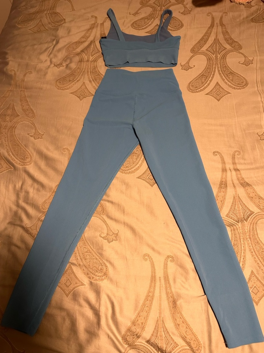 Beach Riot Sky Blue Ribbed Legging & Crop Tank Set - Picture 2 of 4